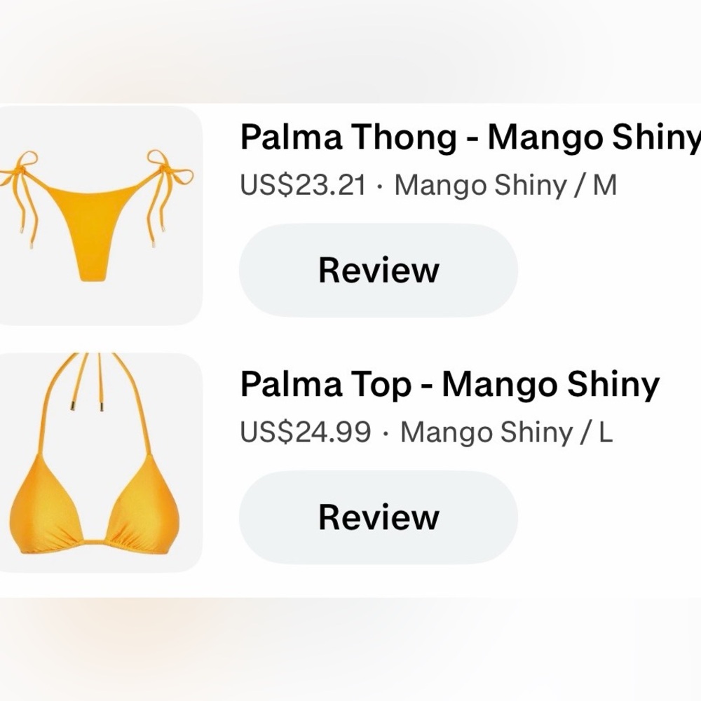 Monday Swimwear Mango Shiny Bikini Set